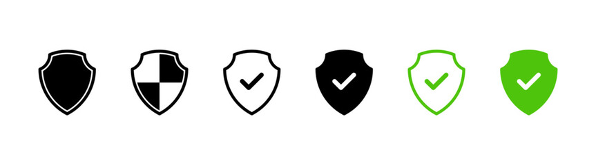 Leinwandbilder - Shield check mark icon or security shield protection icon with tick symbol