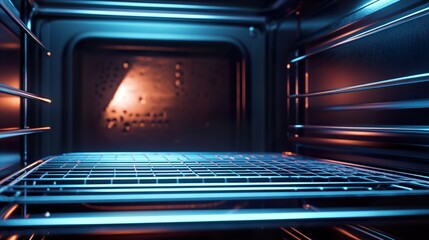 Wall Mural - empty modern oven interior: blue and orange hues