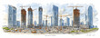 © Pumapala - Cityscape construction, cranes, towers