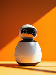 Leinwandbilder - Smart speaker engages and assists household members with various tasks in a modern living space