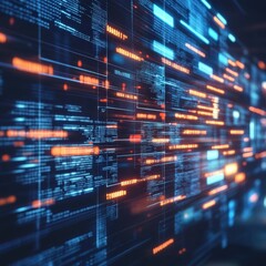 Digital data stream, futuristic tech background, network flow visualization, website banner