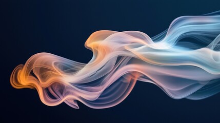 Wall Mural - deep navy blue backdrop with floating swirls of paste-like fluid shapes and ethereal movement in abs