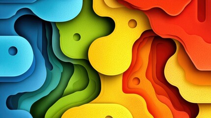Sticker - colorful abstract background with geometric shapes and fluid design elements for creative projects