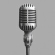 © moon - Vintage Microphone Illustration in Black and White Retro Design