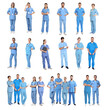 © New Africa - Nurses in uniforms on white background, set. Medical worker