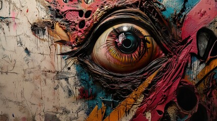 Canvas Print - surreal eye: a textured abstract painting
