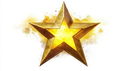 Wall Mural - glowing yellow star with radiating smoke effects for creative backgrounds and designs