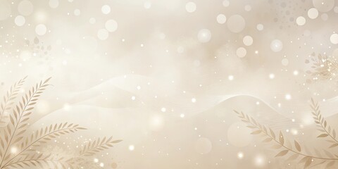 Wall Mural - Elegant Cream and Gold Abstract Background with Delicate Floral Elements and Soft Glowing Lights