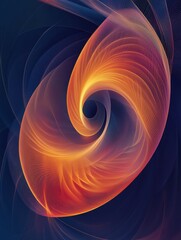Fototapete - Geometric spiral design with smooth gradient illustrating infinite progress and development through golden ratio principles in abstract style