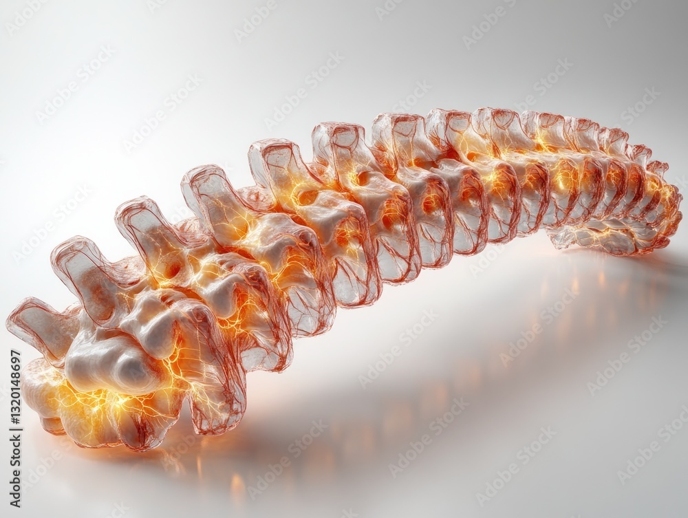 3D Anatomical Model of Herniated Disc Lumbar Spine with Highlighted ...