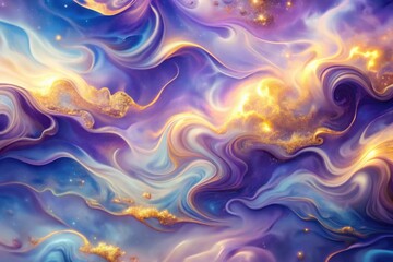 Wall Mural - abstract swirling galaxy of purple, blue, and gold hues a luxurious cosmic background