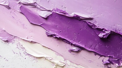 Wall Mural - close up view of abstract textured paint strokes in purple hues