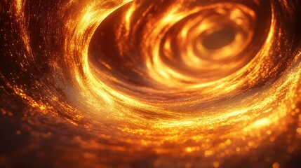 Wall Mural - A mesmerizing abstract display of golden light swirling around