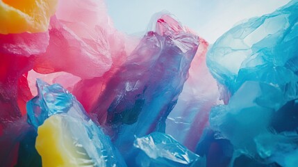 Wall Mural - colorful plastic pollution abstract art