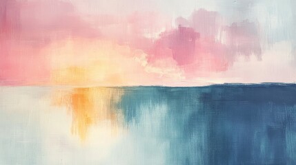 Wall Mural - An abstract artwork depicting the sky above calm blue water
