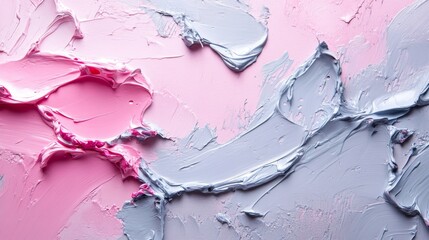 Wall Mural - textured brushstrokes of soft pink and gray paints create patterns