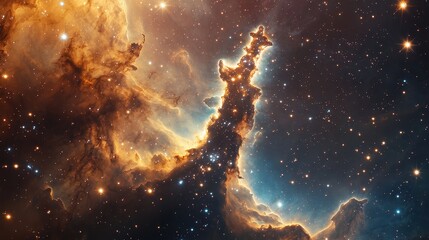 Wall Mural - stunning cosmic landscape of nebula filled with brilliant stars