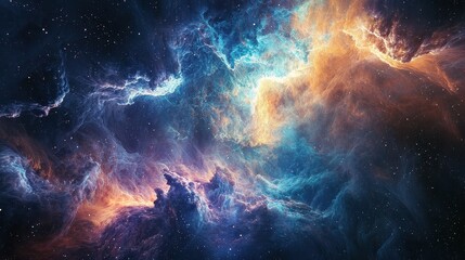 Wall Mural - stunning cosmic clouds in vibrant colors filling the universe