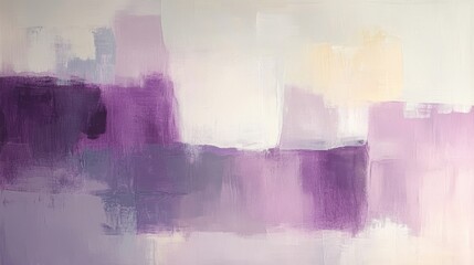 Wall Mural - an abstract acrylic painting depicting blocks of purple hues and white