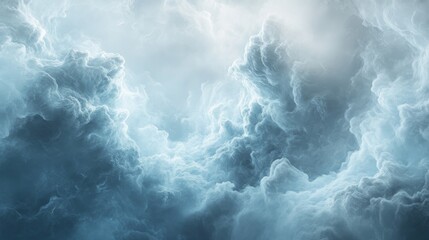 Wall Mural - Abstract ethereal cloud formations of various shapes and sizes in the sky