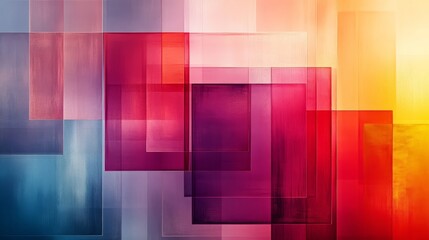 Wall Mural - overlapping translucent rectangular shapes creating an abstract design composition