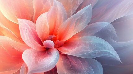 Wall Mural - An abstract artistic depiction of a beautiful flower blooms softly
