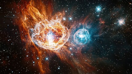 Wall Mural - exquisite cosmic explosion of colorful nebulas in deep space