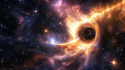 Wall Mural - stunning cosmic scene of a colorful black hole in space