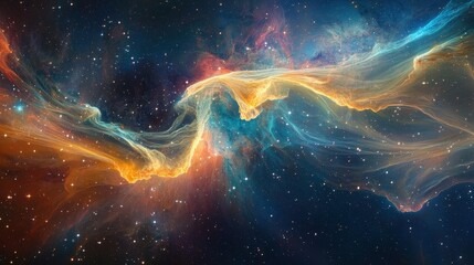 Wall Mural - colorful cosmic nebula in deep space with stars and gas clouds