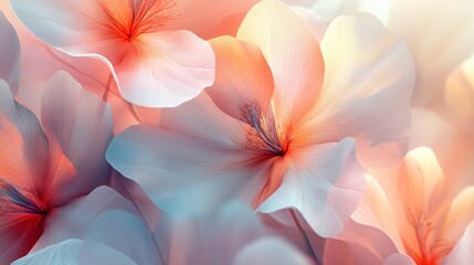Wall Mural - Delicate flowers in soft colors create a pleasing visual display