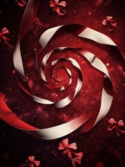 Poster - Swirling ribbons and bows create a festive backdrop for custom designs in a beautiful spiral arrangement