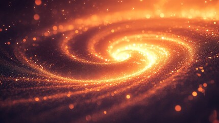 Wall Mural - a glowing spiral of particles illuminating the dark universe space