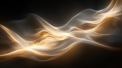 Wall Mural - abstract flowing lines of light against a dark backdrop