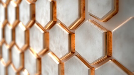 Wall Mural - an image showing a repeating pattern of hexagonal wall tiles