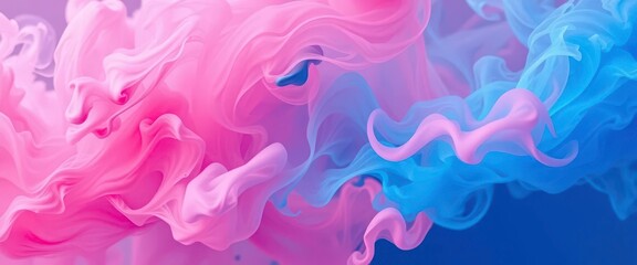 Wall Mural - pink and blue smoke swirl, dynamic clean energy concept, blue, environment