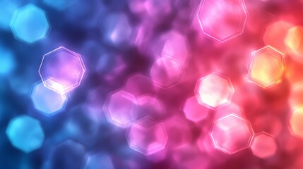 Wall Mural - soft focus glowing octagons creating a background with color gradients