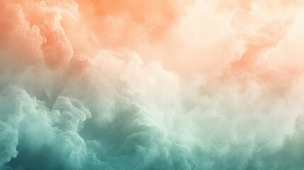 Wall Mural - Abstract and beautiful clouds display colors of orange and turquoise