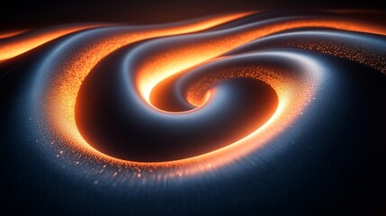 Wall Mural - Abstract spiral structure with glowing orange and blue colors