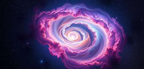 Wall Mural - swirling nebula, distant galaxies, ethereal cosmic background, majestic, infinite