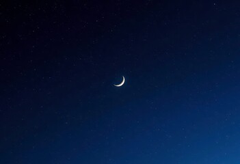 Wall Mural - Vast night sky, crescent moon, countless stars shimmering, sparkle, dark