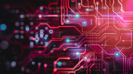Wall Mural - circuit board complexity: intricate circuit board design with glowing components, symbolizing techno