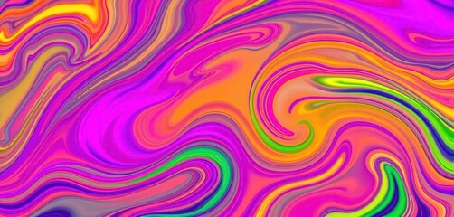 Wall Mural - vibrant, swirling abstract wave pattern in vivid hues, splash, geometric