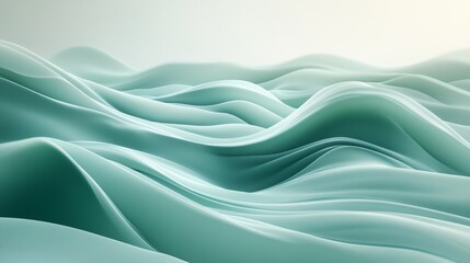 Wall Mural - abstract landscape with rolling hills of smooth fluid blue material
