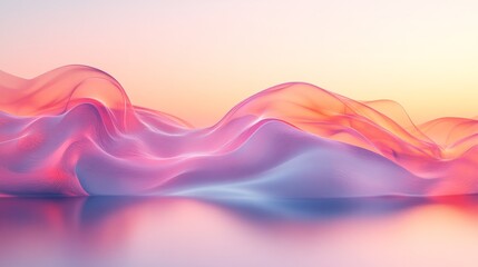 Wall Mural - abstract artistic composition of layered flowing waves and vibrant colors