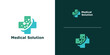 ©  Jagat_Aji - logo design combination of plus and molecule shapes, logo for health, molecule, symbol, icon, idea, creativity