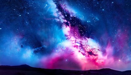 Wall Mural - blue and pink nebula
