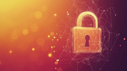 Cybersecurity encryption concept with a digital padlock protecting sensitive system data.