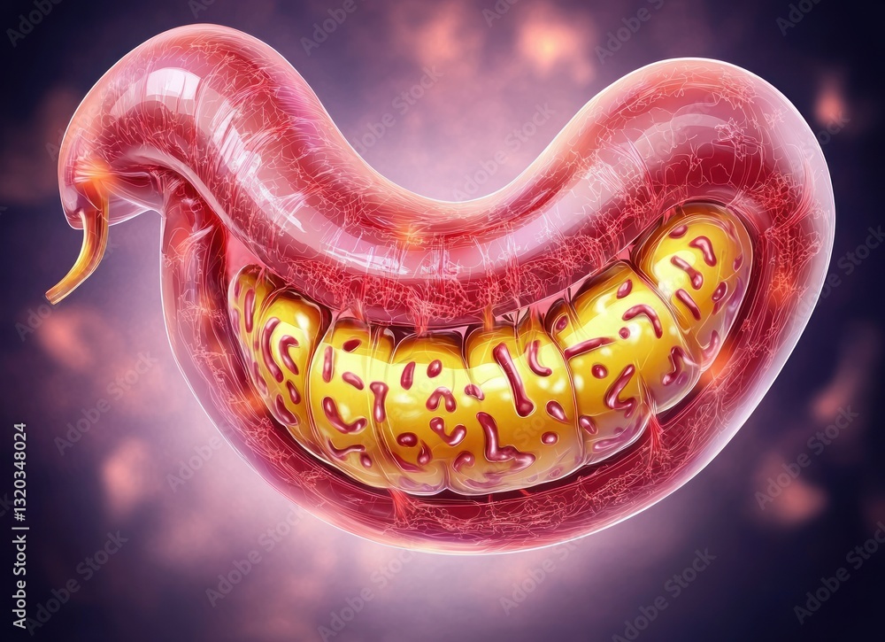 Stock-Illustration „Acid Reflux Anatomy Illustration Detailed GERD ...