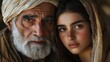 © smartcat - Elderly Prophet Advises Young Daughter in Grief and Strength in Biblical Middle Eastern Setting