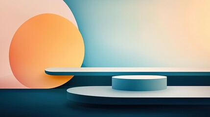 Wall Mural - geometric shapes illustration abstract background concept. modern minimalistic backdrop with geometr